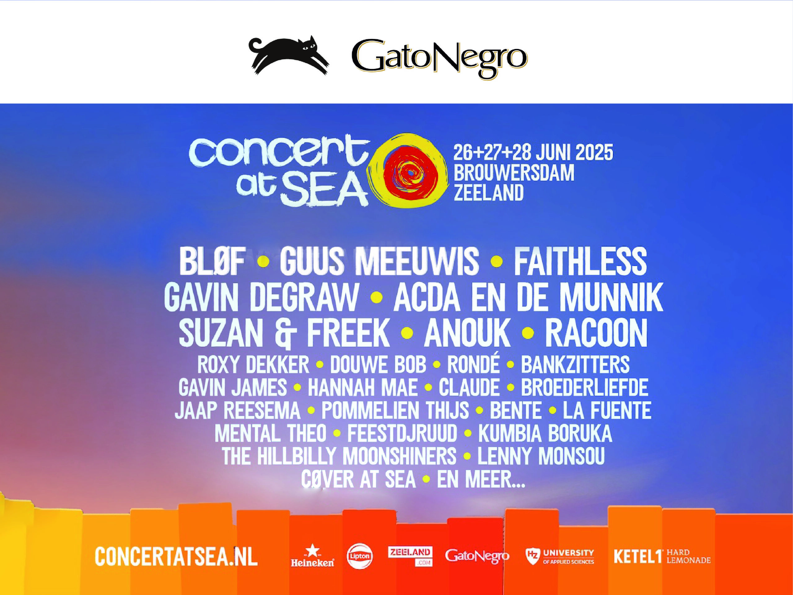 Por tercer año consecutivo GatoNegro será auspiciador de Concert at Sea